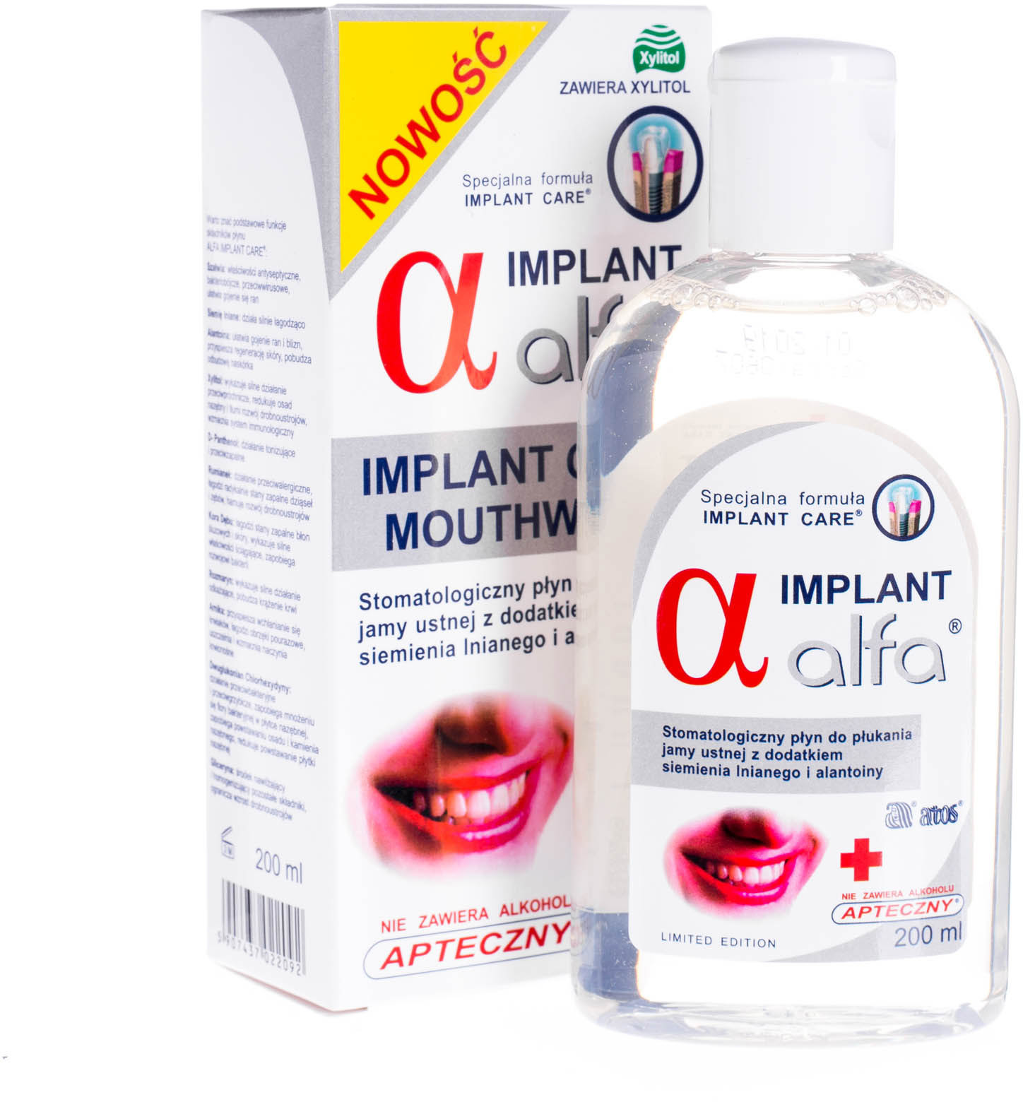 Alfa Implant Stomatologiczny płyn do płukania jamy ustnej dla osób po zabiegach implantologicznych