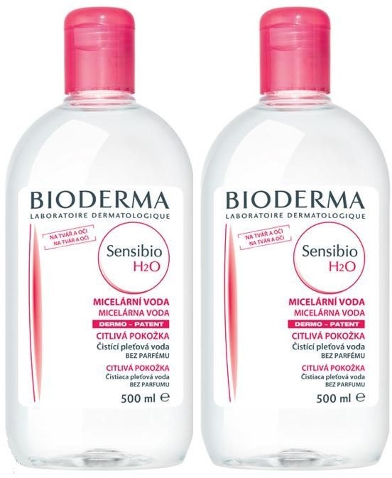 Bioderma sensibio h2o płyn micelarny do oczyszczania twarzy i zmywania makijażu 500 ml + 500 ml duopack