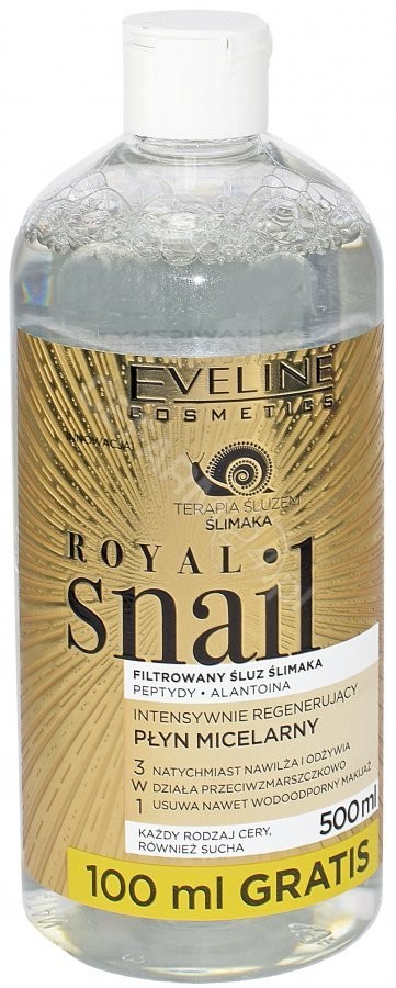 Eveline ROYAL SNAIL MICELLAR WATER - Intensywnie regenerujący płyn micelarny ze śluzem ślimaka EVEMSSL
