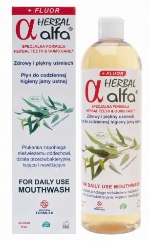 ALFA Herbal - ziołowy płyn do płukania jamy ustnej bez fluoru 500 ml