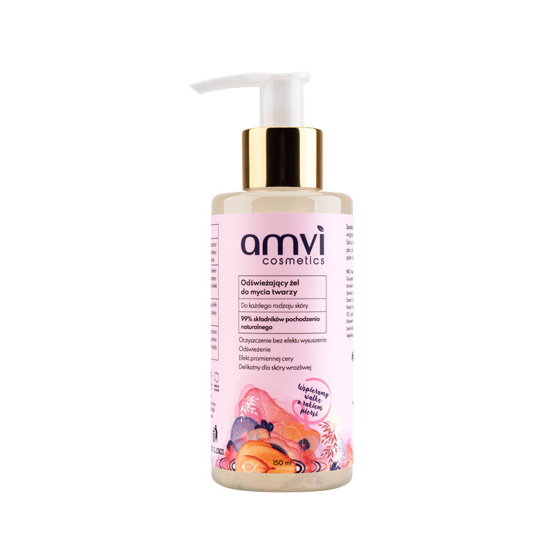 Amvi Cosmetics Odświeżający żel do mycia twarzy do każdego rodzaju skóry 150ml