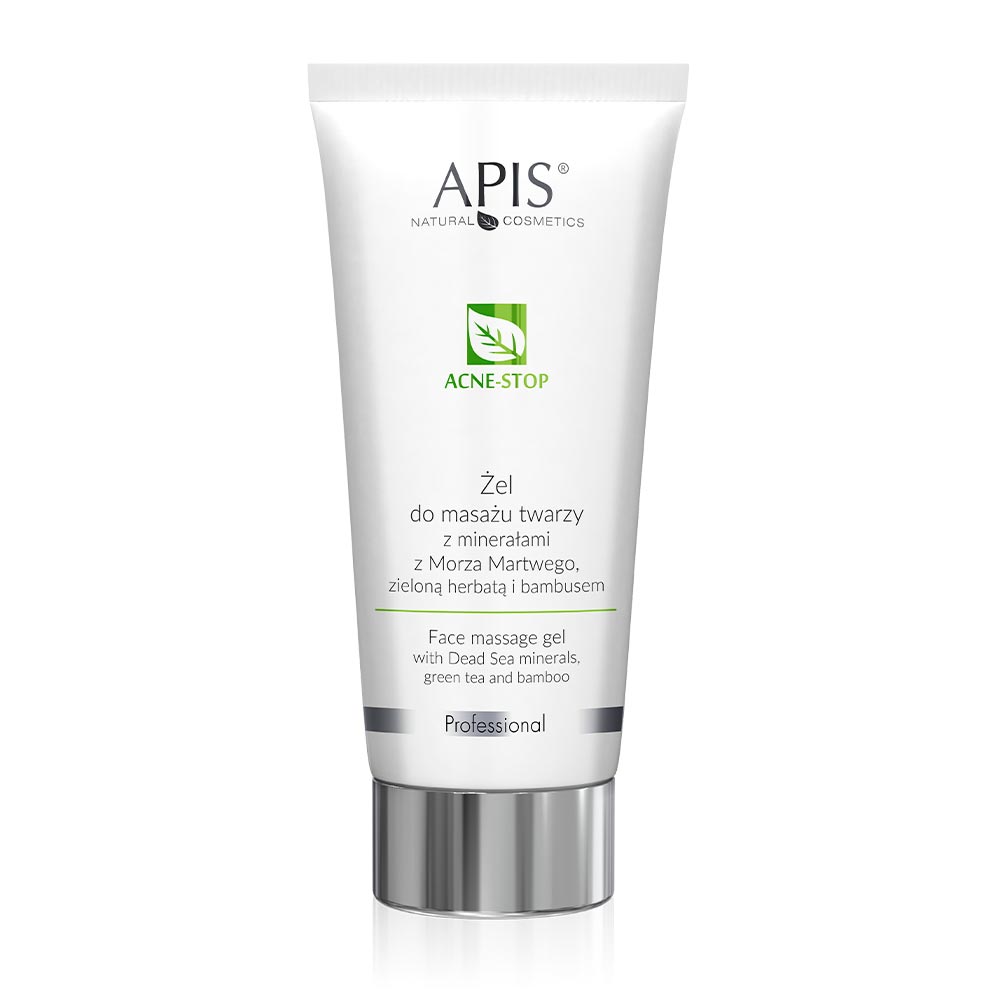 APIS APIS ACNE-STOP Żel wygłądzający do masaży twarzy dla cery tłustej z minerałów Morza Martwego, zieloną herbatą i bambusem 200 ml