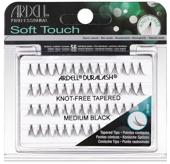 Ardell Soft Touch Knot Free Medium Black Komplet kępek sztucznych rzęs bez węzełków 56szt 074764682840