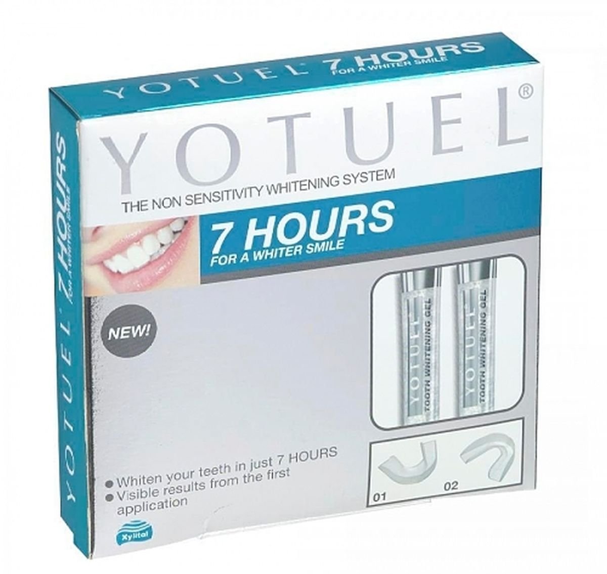 Biocosmetics YOTUEL 7 Hours 0,1% 2x6ml - zestaw do bezpiecznego wybielania zębów z termokurczliwymi nakładkami