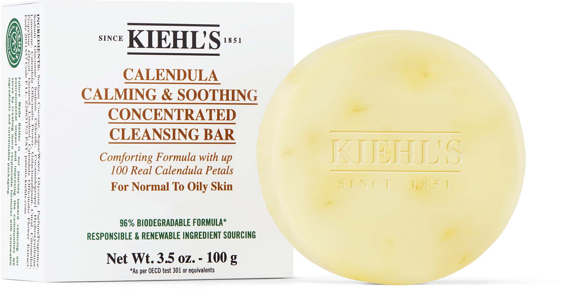 Calendula Calming & Soothing Concentrated Cleansing Bar - skoncentrowane kojąco-oczyszczające mydło w kostce z nagietkiem do mycia twarzy