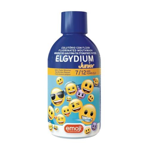 Elgydium Eludril Elgydium EMOJI płyn do płukania jamy ustnej JUNIOR 500ml truskawkowo-malinowy