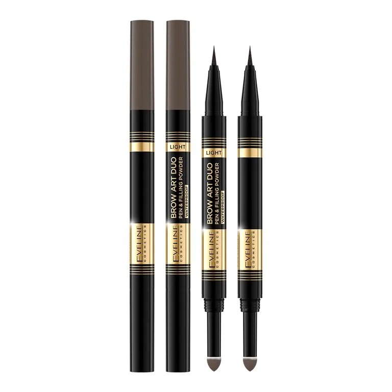 Eveline Cosmetics Cosmetics - Brow Art Duo Pen & Filling Powder Waterproof - Wodoodporny pisak i puder do brwi 2w1 - LIGHT