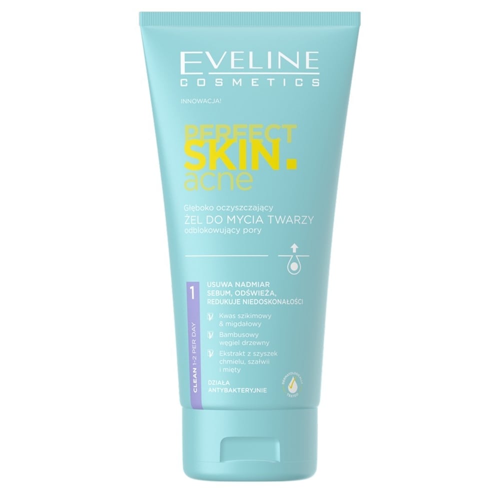 Eveline Cosmetics Perfect Skin.acne Głęboko oczyszczający żel do mycia twarzy odblokowujący pory 150.0 ml
