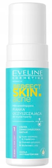 Eveline Cosmetics Perfect Skin.acne Mikropeelingująca pianka oczyszczająca do mycia twarzy 150.0 ml