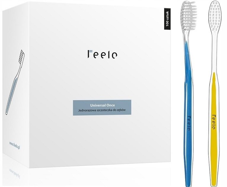 Feelo 100 sztuk jednorazowych szczoteczek do zębów bez pasty -  Feelo Universal Once