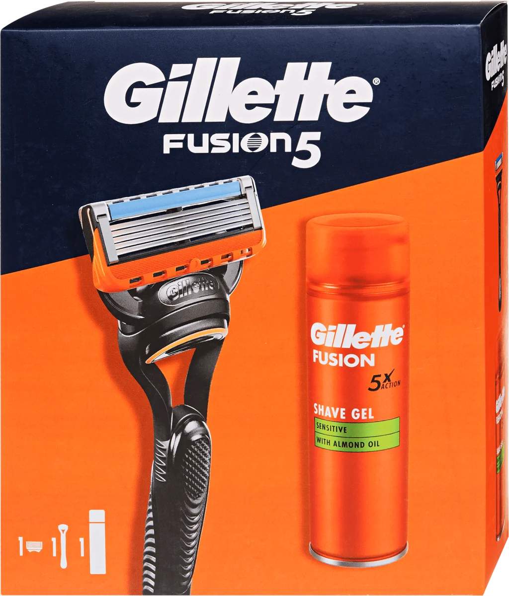 Gillette Zestaw podarunkowy (Maszynka do golenia dla mężczyzn Fusion)