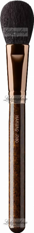 Hakuro Pędzel do pudru, rozświetlacza, różu i bronzera - J380 (Brązowa rączka)