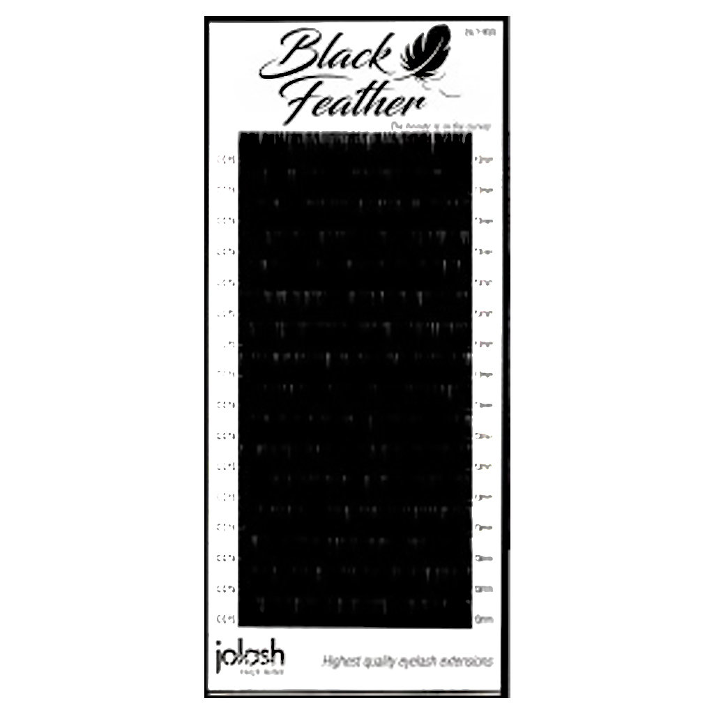 Jolash, Rzęsy Black Feather Volume Skręt D, 0,07, 12mm