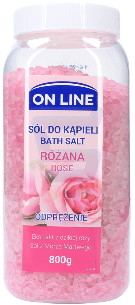 On Line On Line Sól do kąpieli Różana 800 g