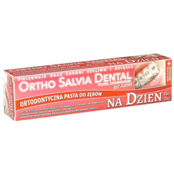 Ortho Salvia Dental Ortho Salvia Day - Pasta do zębów na dzień dla osób noszących aparaty ortodontyczne 75 ml 0000000230