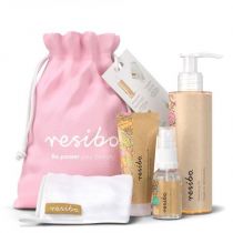 Resibo Resibo Clean Skin Bag 2020 ZESTAW Olejek do demakijażu 150 ml + Żel myjący do twarzy 30 ml + Tonik nawilżający 15 ml + Ściereczka 1 szt