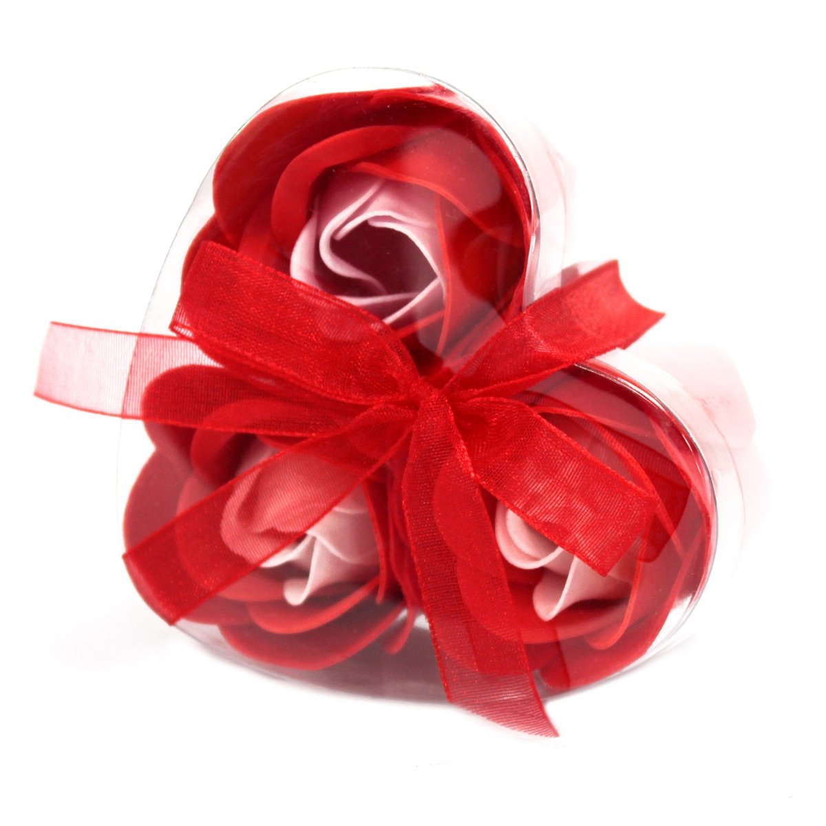 Zestaw 3 Mydlanych Czerwonych Róż box na prezent