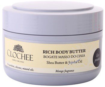 Clochee Simply Organic odżywcze masło do ciała Mango Fragnance Shea Butter & Jojoba Oil 250 ml