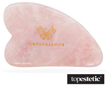 Crystallove Crystallove Płytka do Masażu Twarzy Gua Sha z Kwarcu Różowego Gładka Oczyszcza z toksyn, poprawia krążenie 1 szt.